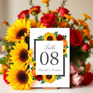 Sonnenuntergang Rose Blumenblume Hochzeit Tischnummer