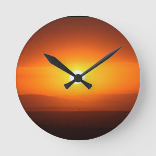 Sonnenuntergang Runde Wanduhr