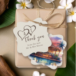 Sonnenuntergang Rustic Beach Bar Wedding Geschenkanhänger