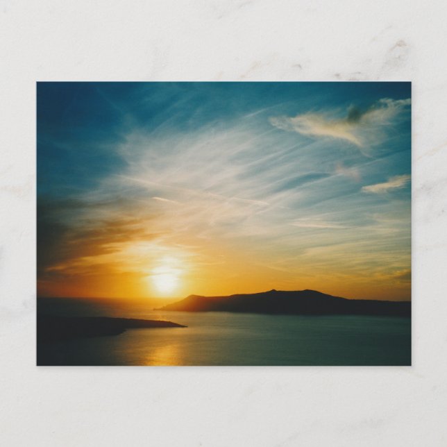 Sonnenuntergang Santorin, Griechenland Postkarte (Vorderseite)