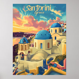 Sonnenuntergang Santorini Poster