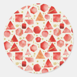 Sonnenuntergang Scharlachrot & Rost Wasserfarben G Runder Aufkleber