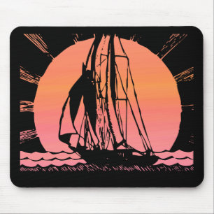 Sonnenuntergang-Schiff Mousepad