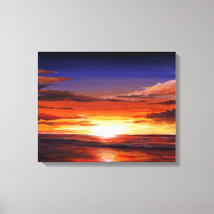 SONNENUNTERGANG-SCHÖNHEITS-ACRYL AUF LEINWANDDRUCK
