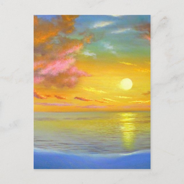 Sonnenuntergang Seascape Landschaftsbild Malerei - Postkarte (Vorderseite)