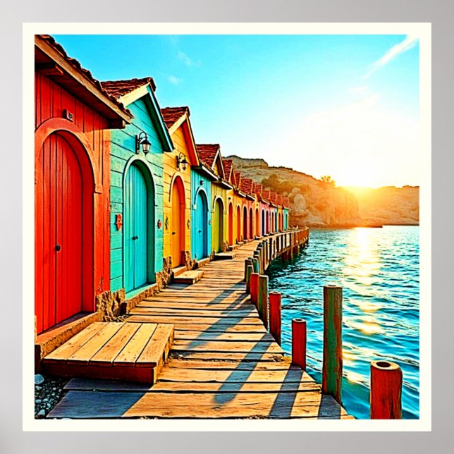 Sonnenuntergang: Seaside Hues Poster (Vorne)