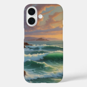 Sonnenuntergang Seeanstrich Malerei iPhone 16 Hülle