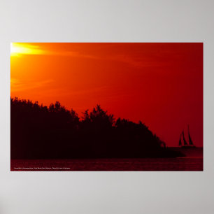 Sonnenuntergang Segel in Ocracoke Insel Poster