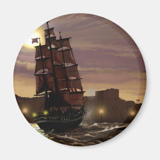 Sonnenuntergang Segelboot durch Spyglass. Magnet