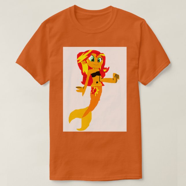 Sonnenuntergang Shimmer menschliche Meerjungfrau 1 T-Shirt (Design vorne)