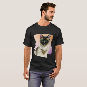 Sonnenuntergang-siamesische Katzen-elegante T-Shirt
