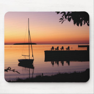 Sonnenuntergang Silhouette am Mousepad-See Mousepad