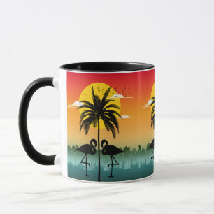 Sonnenuntergang-Silhouette Flamingo-Liebhaber Somm Tasse