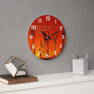 Sonnenuntergang-Silhouette Inspirational Große Wanduhr