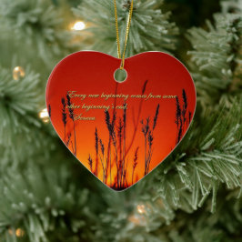 Sonnenuntergang-Silhouette Inspirational Keramik Ornament