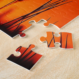 Sonnenuntergang-Silhouette Inspirational Puzzle