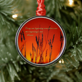 Sonnenuntergang-Silhouette Inspirational Silbernes Ornament