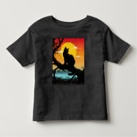 Sonnenuntergang Silhouette Katze und Baum
