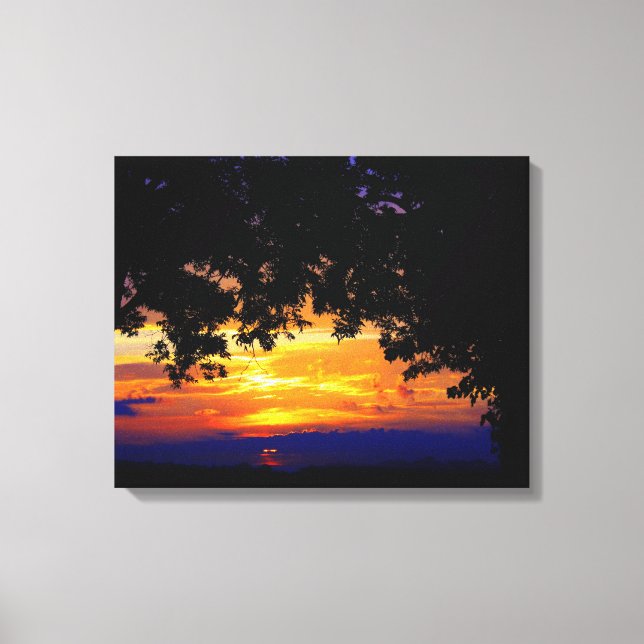Sonnenuntergang Silhouette Leinwanddruck (Vorderseite)