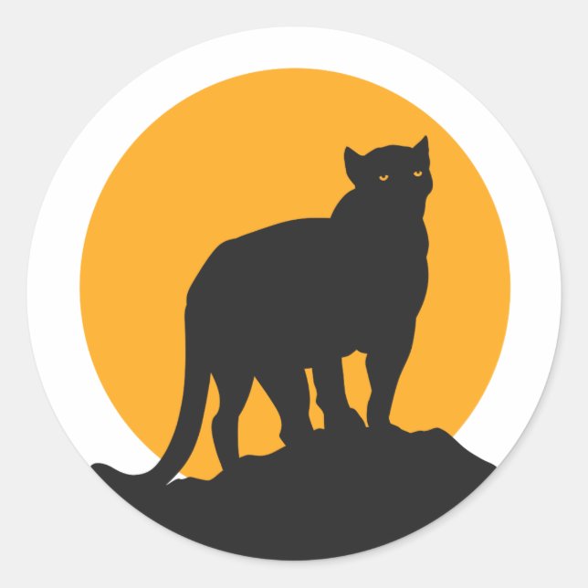 Sonnenuntergang-Silhouette Runder Aufkleber (Vorderseite)