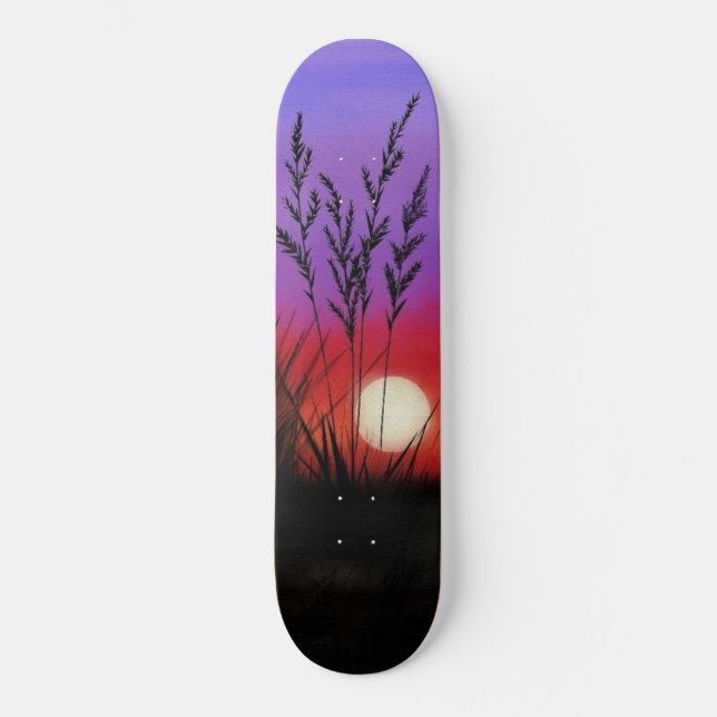 Sonnenuntergang Skateboard-Malerei Skateboard (Vorderseite)