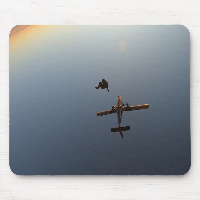 Sonnenuntergang Skydive mit Flugzeug Mousepad (Vorne)