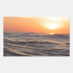 Sonnenuntergang-Sonnenaufgang-Dämmerung auf Stran Rechteckiger Aufkleber