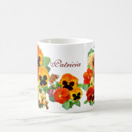 Sonnenuntergang Stiefmütterchen Kaffeetasse