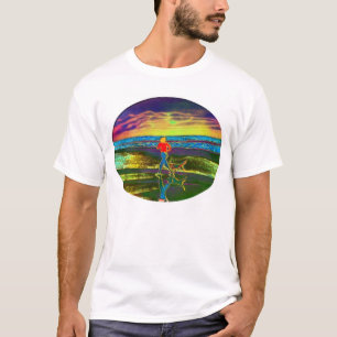 Sonnenuntergang-Stoß mit einem Hund… T-Shirt