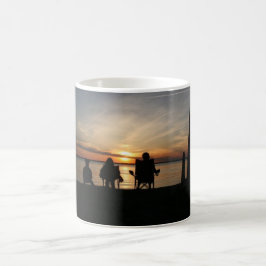 Sonnenuntergang-Strand-Camping Tasse