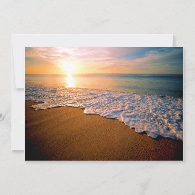 Sonnenuntergang-Strand-Hochzeits-Einladung Einladung (Vorderseite)