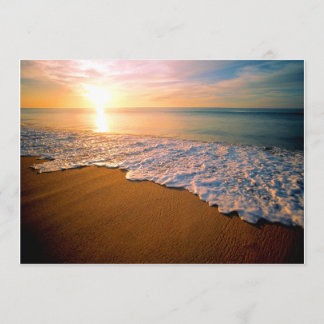 Sonnenuntergang-Strand-Hochzeits-Einladung Einladung
