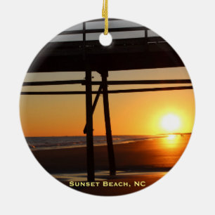 Sonnenuntergang-Strand, Keramik Ornament