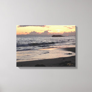 Sonnenuntergang-Strand-Leinwand Leinwanddruck