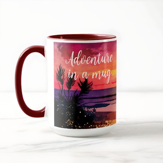 Sonnenuntergang Strand personalisiertes Abenteuer  Tasse (Von Creator hochgeladen)
