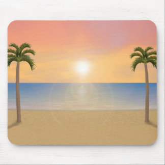 Sonnenuntergang-Strand-Szene: Kundenspezifisches Mousepad