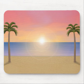 Sonnenuntergang-Strand-Szene: Kundenspezifisches Mousepad