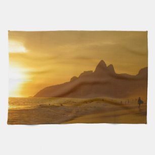 Sonnenuntergang-Strand-tropischer Handtuch