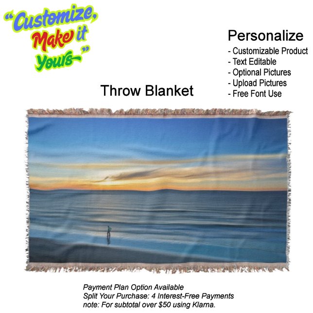 Sonnenuntergang Strandkeule 14 Decke (Sunset Beach Throw Blanket 14.)