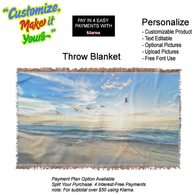 Sonnenuntergang Strandkeule 15 Decke (Sunset Beach Throw Blanket 15.)
