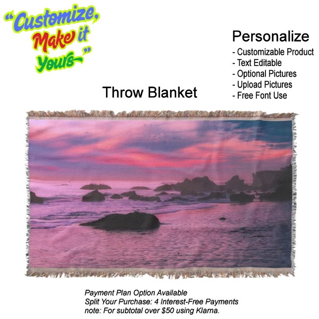 Sonnenuntergang Strandkeule 16 Decke (Sunset Beach Throw Blanket 16.)
