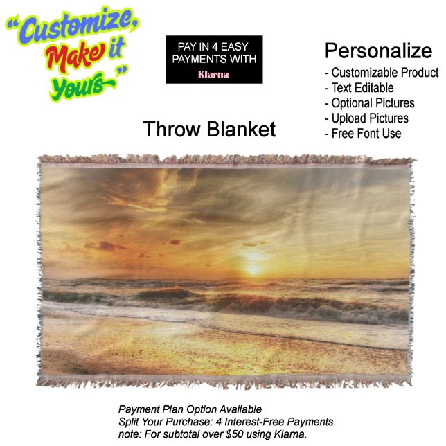 Sonnenuntergang Strandkeule 18 Decke (Sunset Beach Throw Blanket 18.)