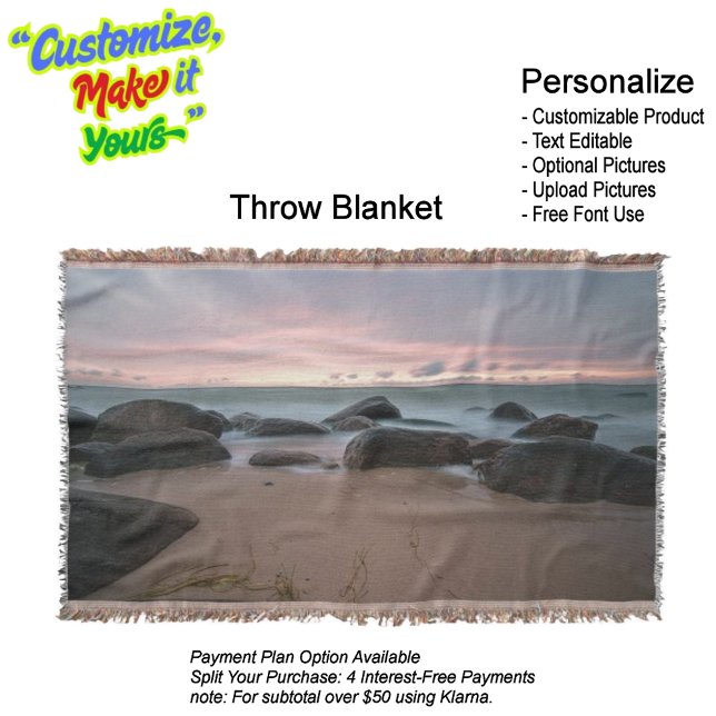 Sonnenuntergang Strandkeule 21 Decke (Sunset Beach Throw Blanket 21.)