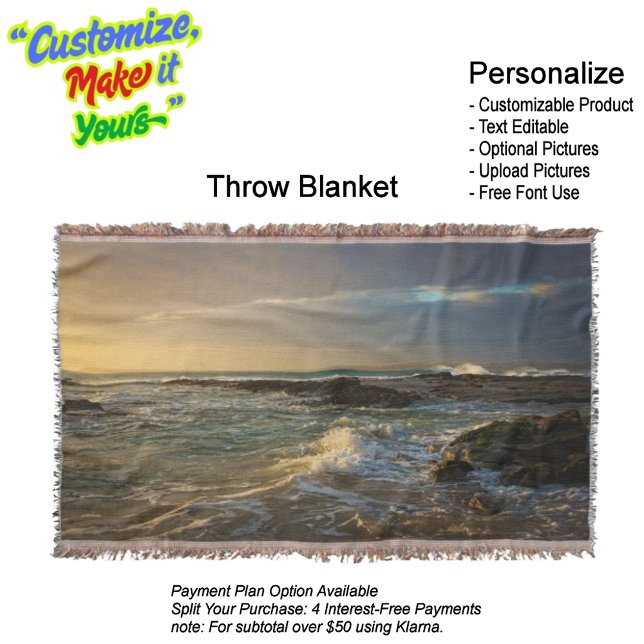 Sonnenuntergang Strandkeule 22 Decke (Sunset Beach Throw Blanket 22.)