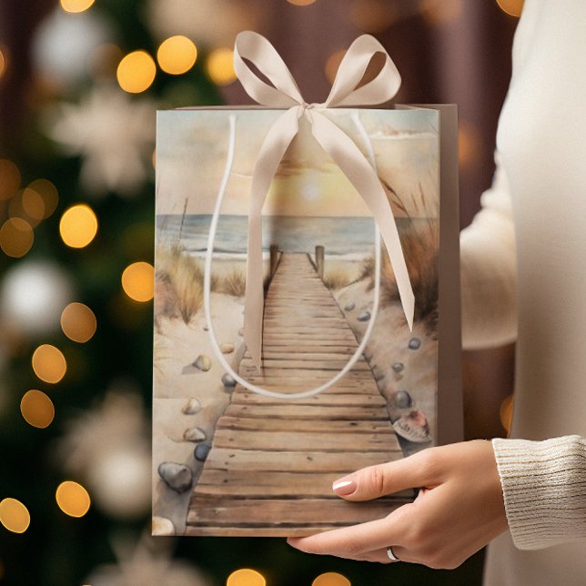 Sonnenuntergang Strandpromenade Mittlere Geschenktüte (Von Creator hochgeladen)