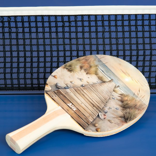 Sonnenuntergang Strandpromenade Tischtennis Schläger (InSitu)