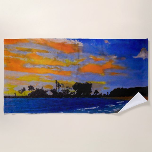 Sonnenuntergang Strandtuch (Vorderseite)