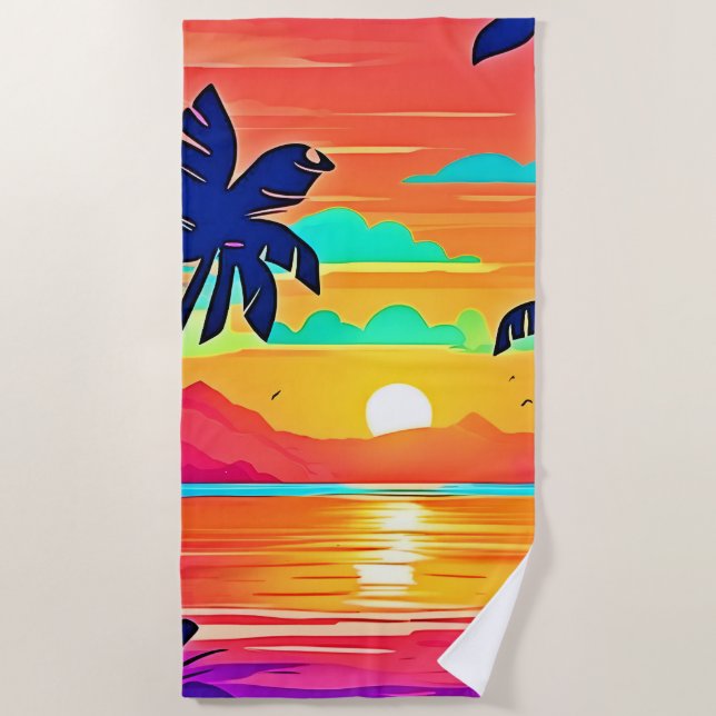 Sonnenuntergang Strandtuch (Vorderseite)