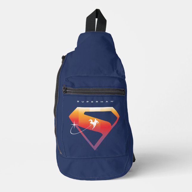 Sonnenuntergang Superman Shield Crossbody Bag (Vorderseite)