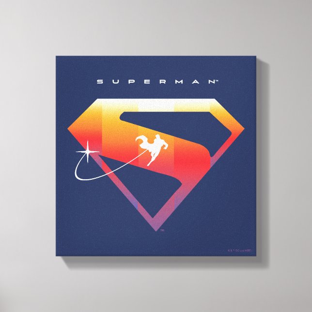 Sonnenuntergang Superman Shield Leinwanddruck (Vorderseite)